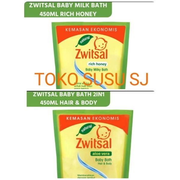 ZWITSAL BABY BATH RICH HONEY 450 ML/ HAIR BODY/HAIR &amp; BODY/ 2IN1/ MILK HONEY/ MILKY BATH/450ML