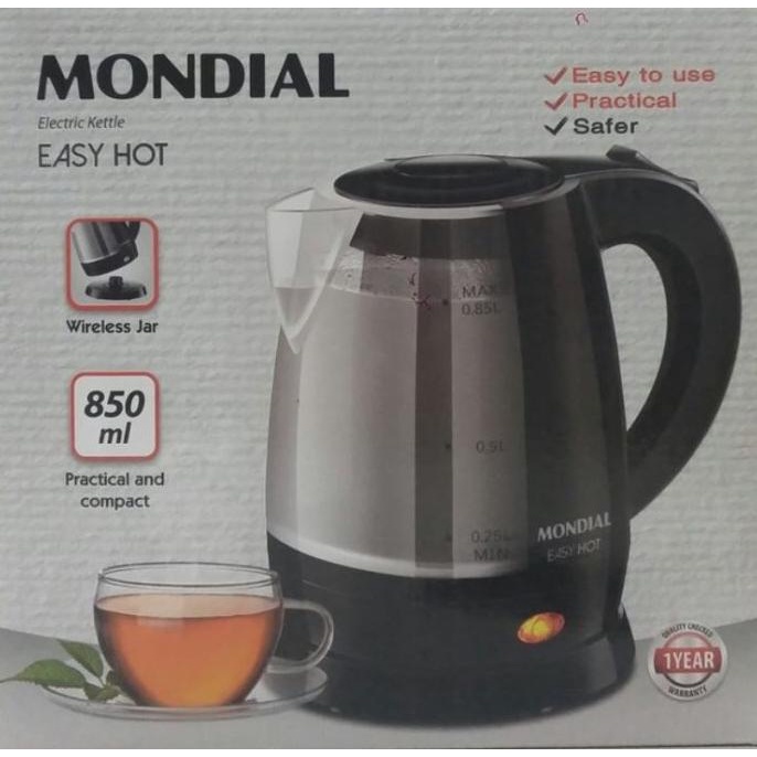Teko Listrik Cordless Mondial EASY HOT CE 11 Electric Kettle Otomatis