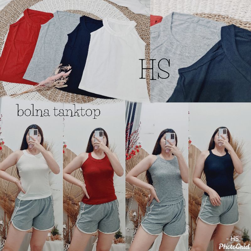 SINGLET BOLNA/TANKTOP WANITA/SPANDEK HALUS/ATASAN