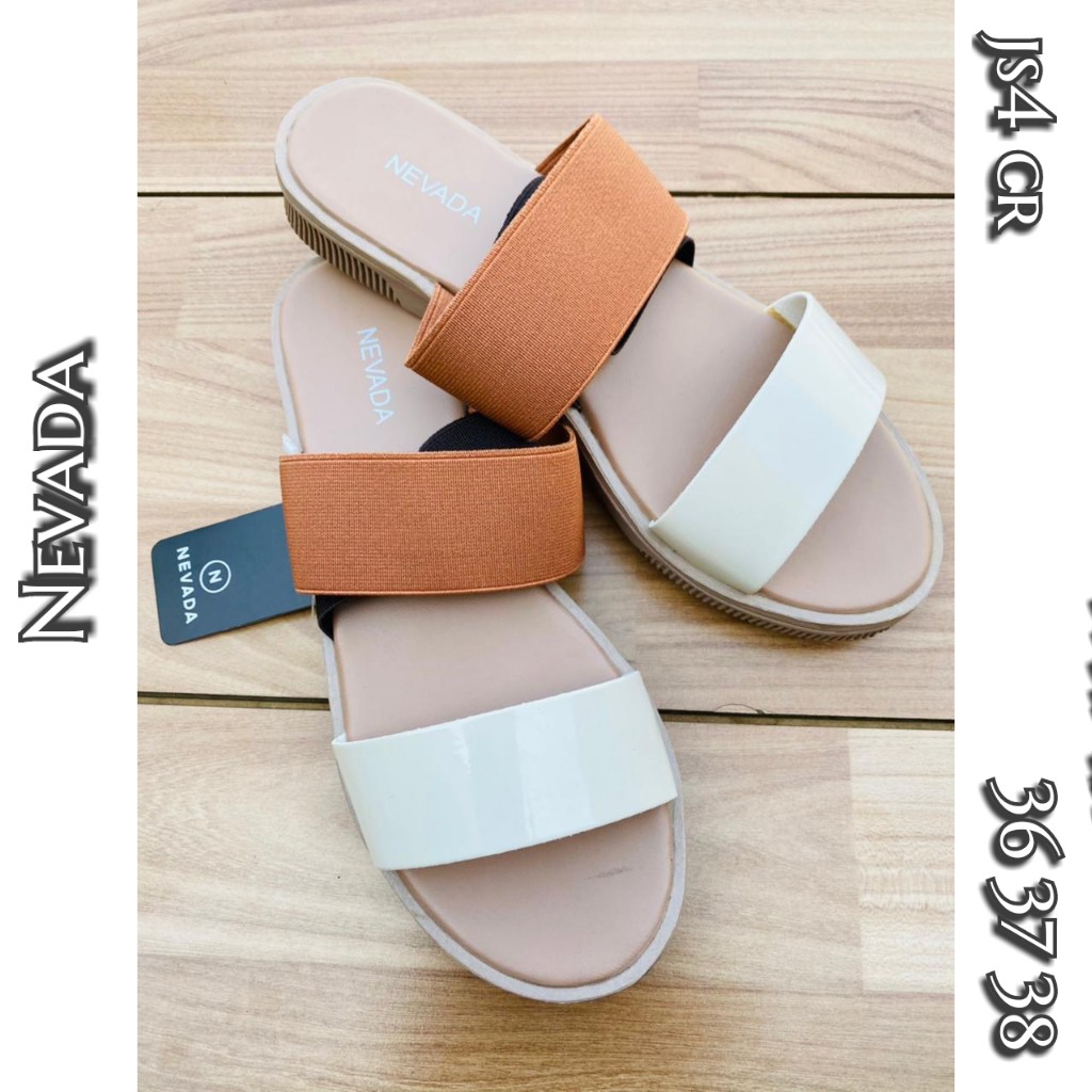 sandal slip strip putih js4