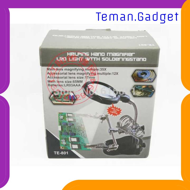 TG-DE136 Taffware Alat Pegangan Solder Helping Hand dan Kaca Pembesar - TE-801