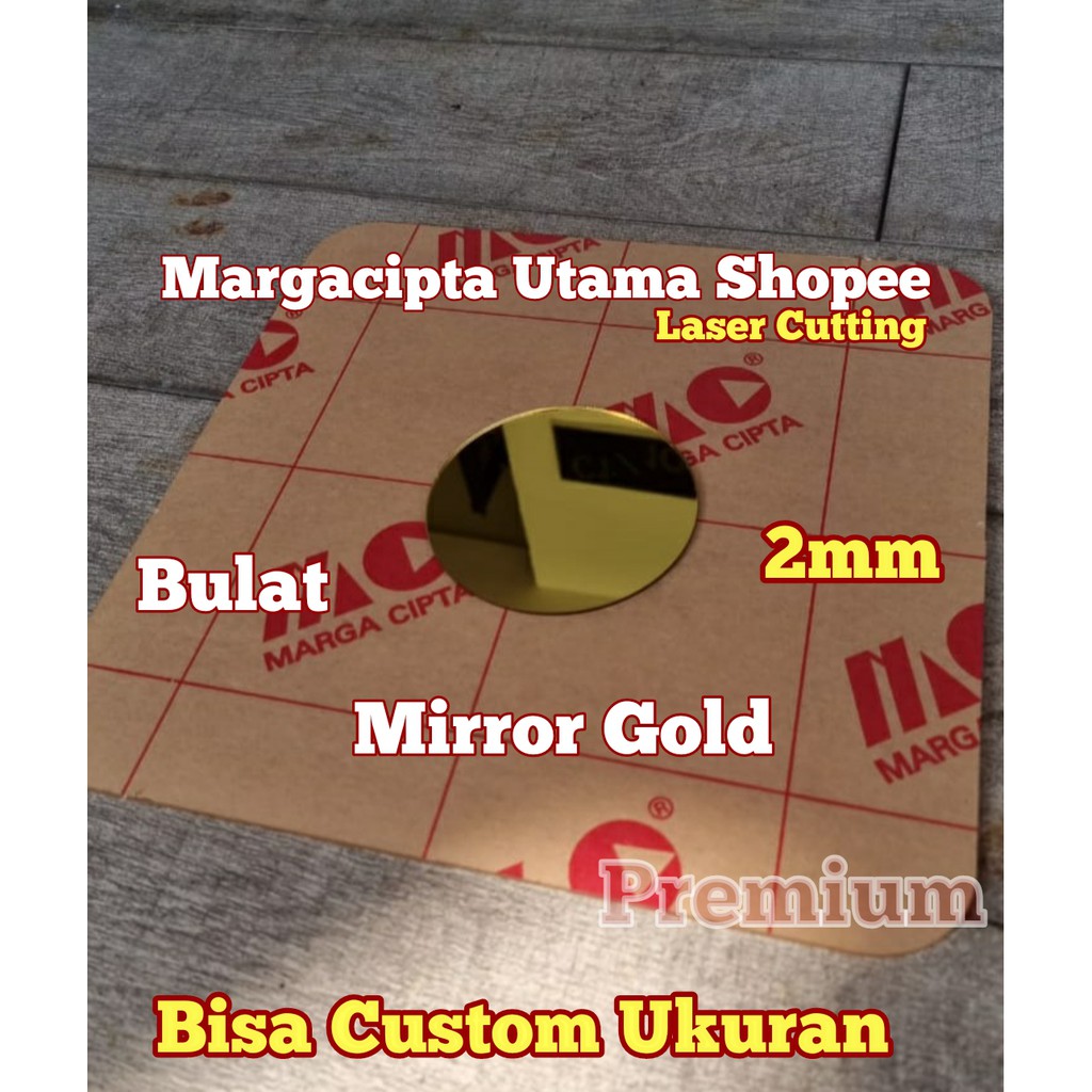 Acrylic Mirror Gold 2mm Diameter Akrilik Kaca Bulat Lingkaran