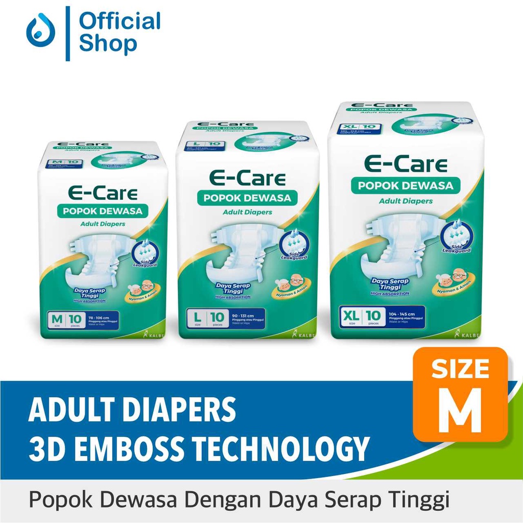 Popok Dewasa E-Care Emboss 3D (Size M)