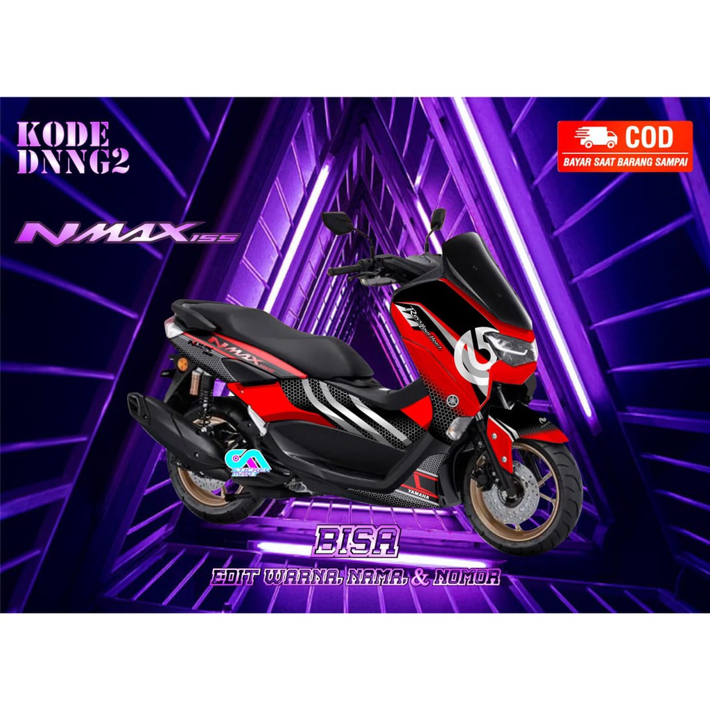 Sticker decal full body Yamaha NMAX Hitam Merah