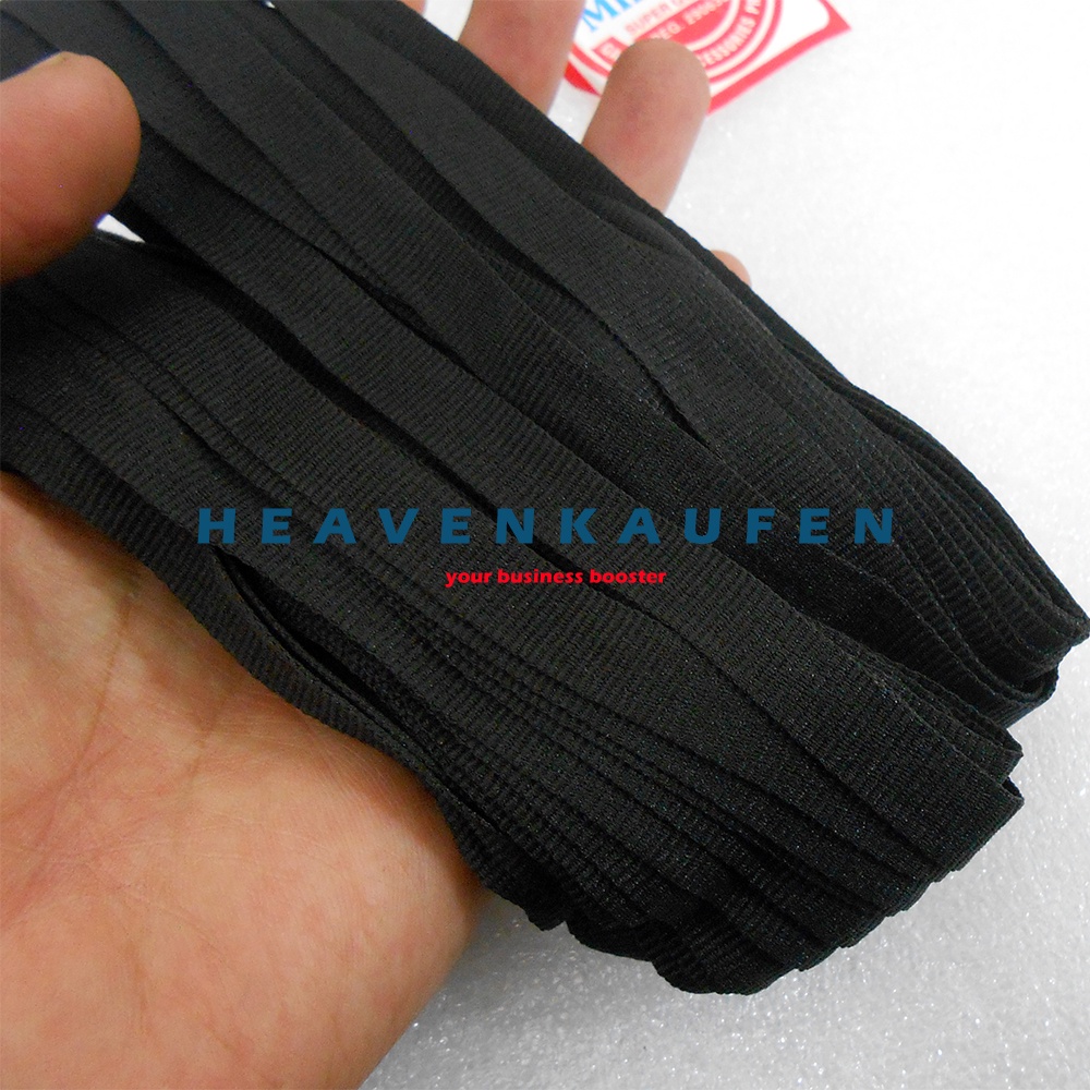 Tali Webbing Lanyard Halus Lebar 1 cm Hitam Harga Per Rol isi 18 Meter Untuk Tali Lanyard Craft Dll