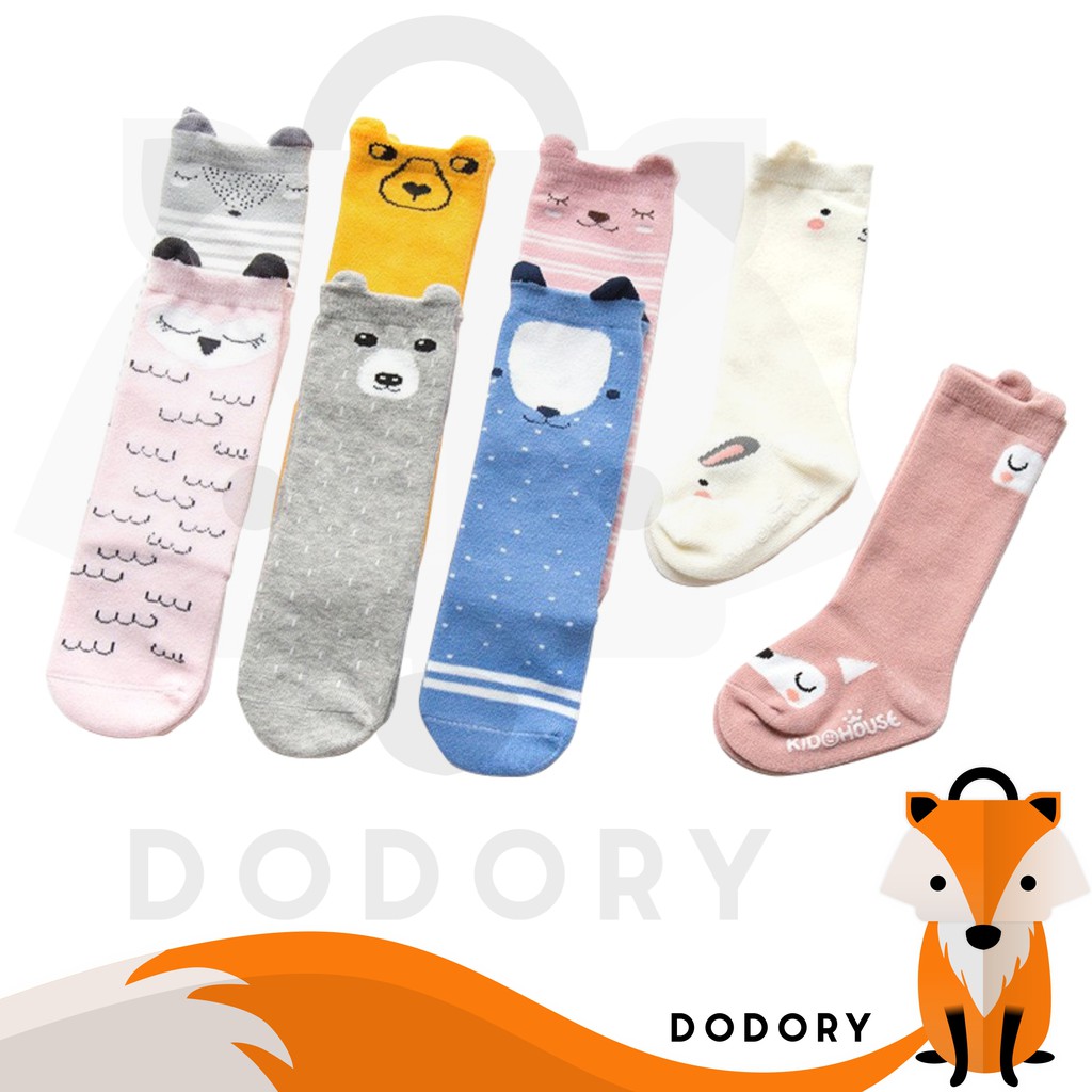 DODORY KS01 Kaos Kaki Panjang Bayi Karakter Anti Slip Socks Baby Animal