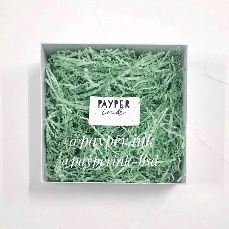 

200 gr Simple Matte Grass Green Hijau Shredded paper Crinkle cut