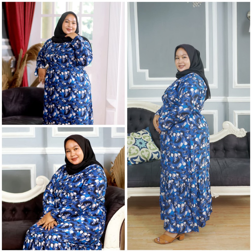 gamis wanita - dress jumbo - dress wanita - gamis rayon viscose - gamis murah - grosir