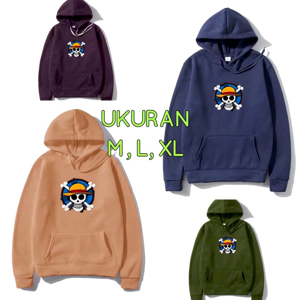 Asgard777 - Hoodie LAMBANG PIRATE ONE PIECE WARNA 2 / Hoodie / Hoodie pria / hodie / sweater / sweater pria / sweater polos / hoodie cewek