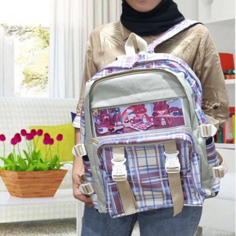 GTM Tas Ransel Backpack Style Korea Tas Sekolah Liontin