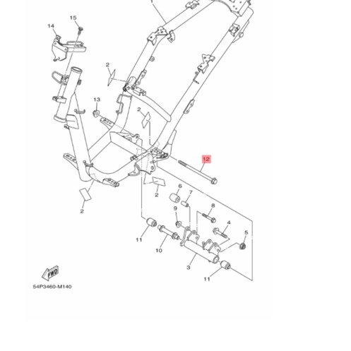 shaft pivot as tengah gantungan mesin mio j soul gt fino fi xride x ride 115 original ygp 54p-f2141-00