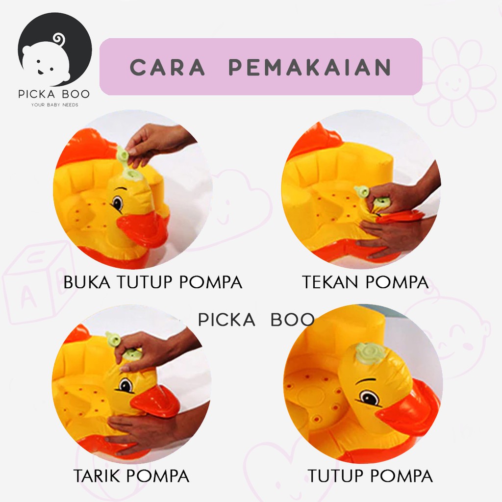 PICKA BOO Kursi Pompa Sofa Tiup Bayi Karakter Bebek