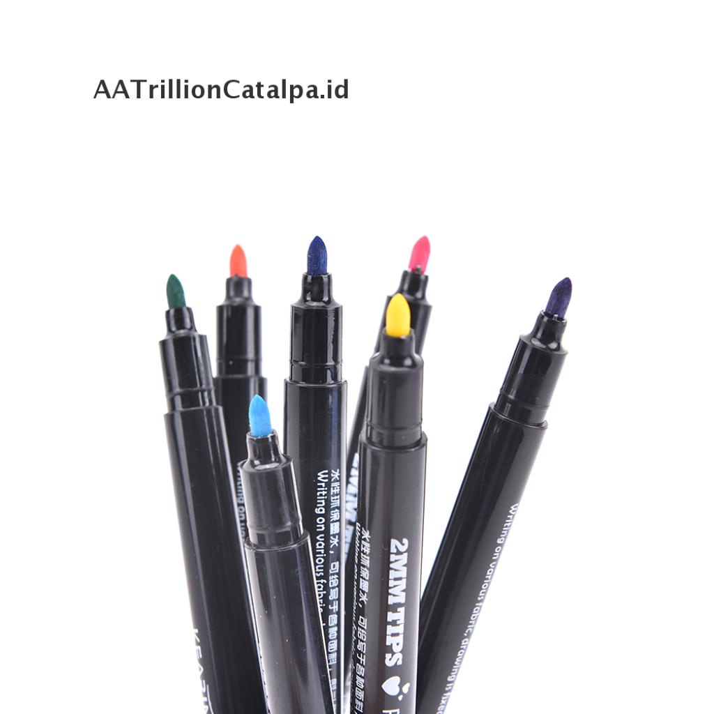 (AATrillionCatalpa) Spidol Permanen 20 Warna Untuk Kain / Kaos T-Shirt / Sepatu / Pakaian DIY