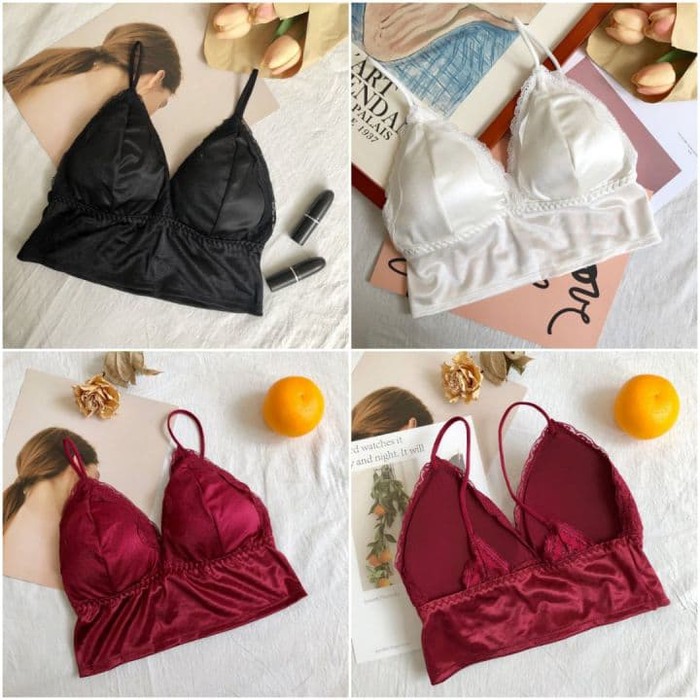 CROP TANK A049631 - BAJU TANK TOP BRA FASHION WANITA CEWEK IMPOR SEXY SEKSI SILK CROP TOP SATIN GAUL