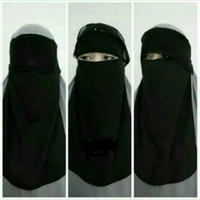 Niqob model baru,Niqob poni/niqob bandana poni shifon arab