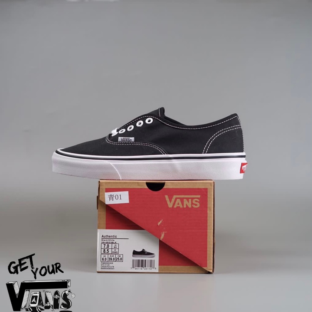 Vans Authentic Black White Classic Original 100% Bnib