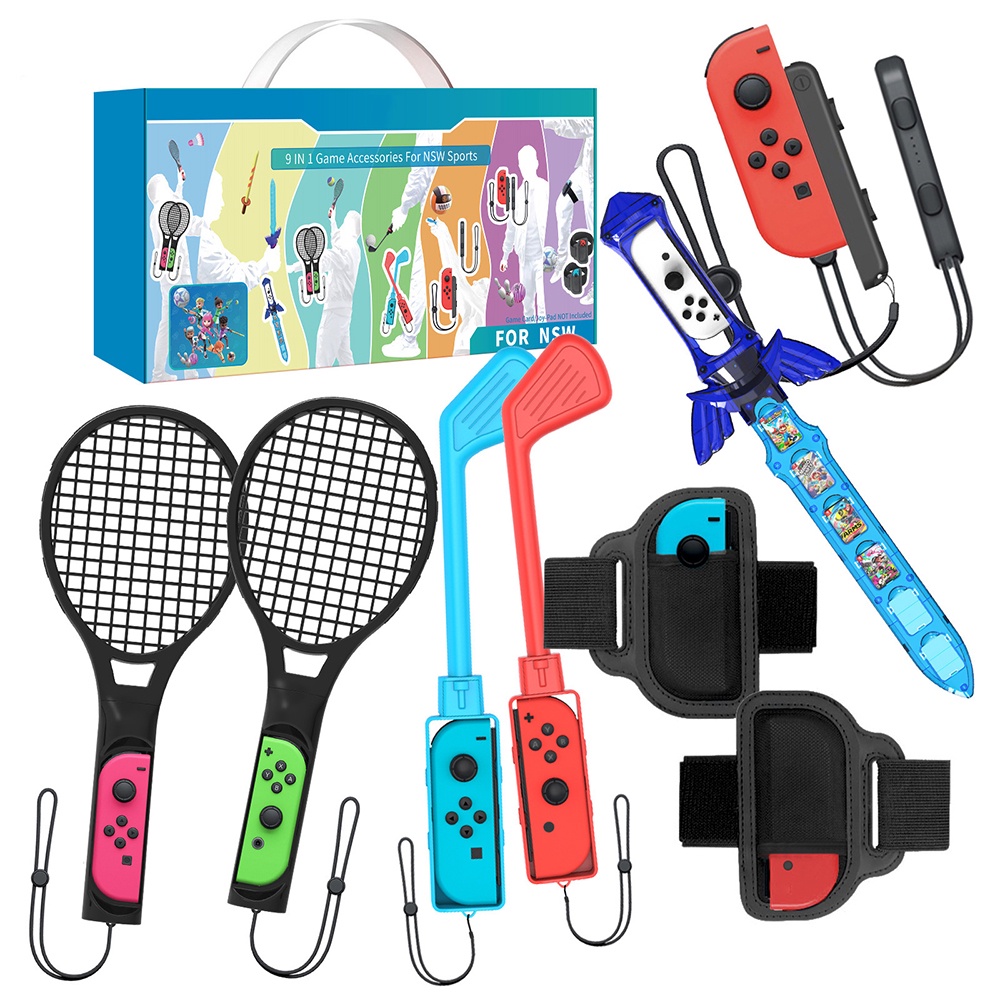 9 in 1 Aksesoris Bundel Game Nintendo Switch OLED Joy-Con