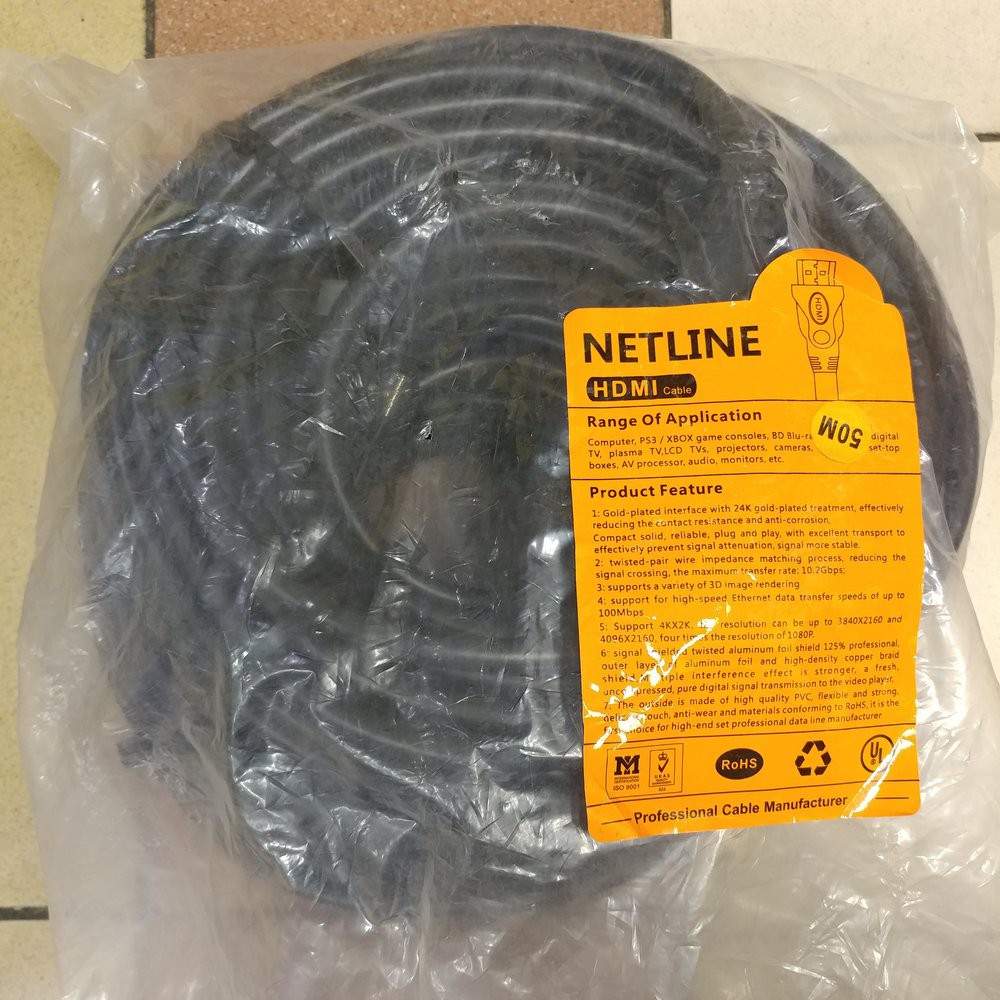 Kabel HDMI NETLINE 50M V1.4 / HDMI to HDMI