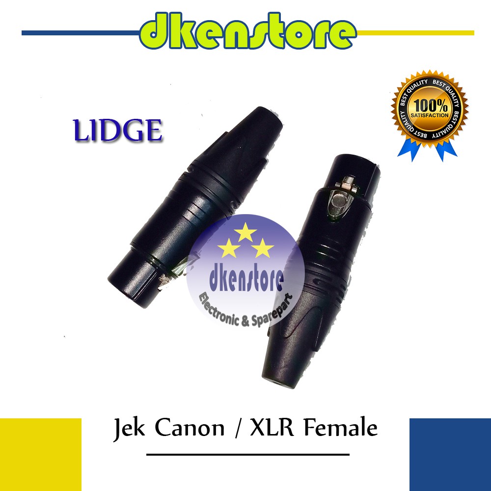 Jek Canon XLR Lidge Female warna hitam