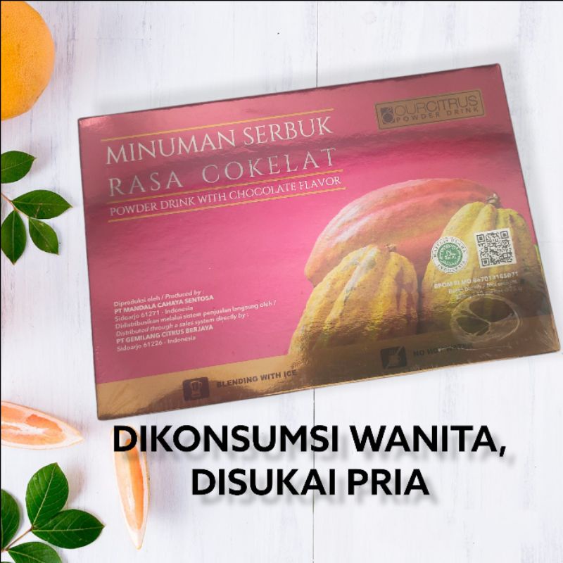 Minuman Serbuk Basmi Masalah Kewanitaan MED Ourcitrus Kemasan Baru Rasa Cokelat