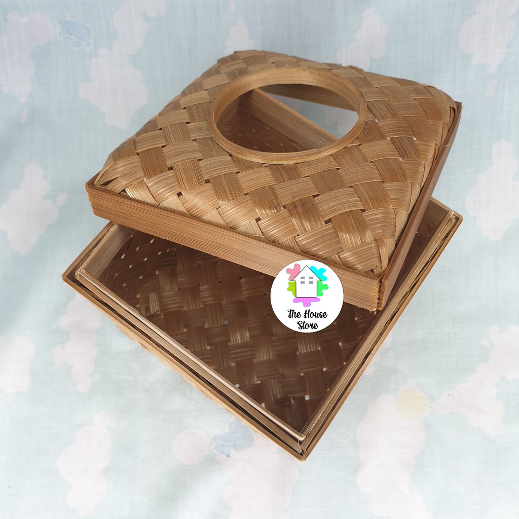RB TEMPAT TISSUE ANYAMAN BAMBU MINI / WADAH HAMPERS