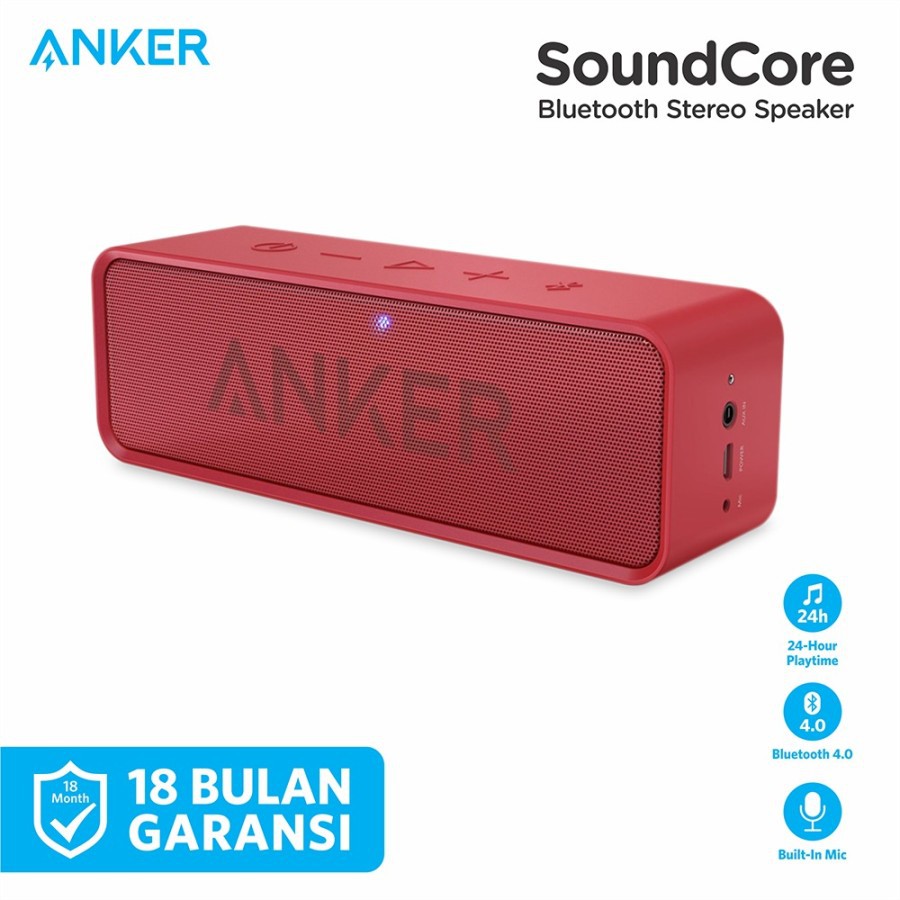 Speaker Bluetooth Anker SoundCore Stereo  - A3102-Merah