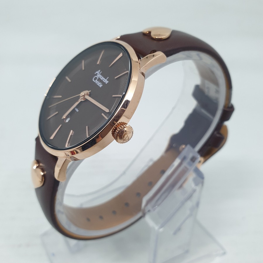 Alexandre Chritie Ac2774 Rosegold Brown,Jam Tangan Wanita,Original