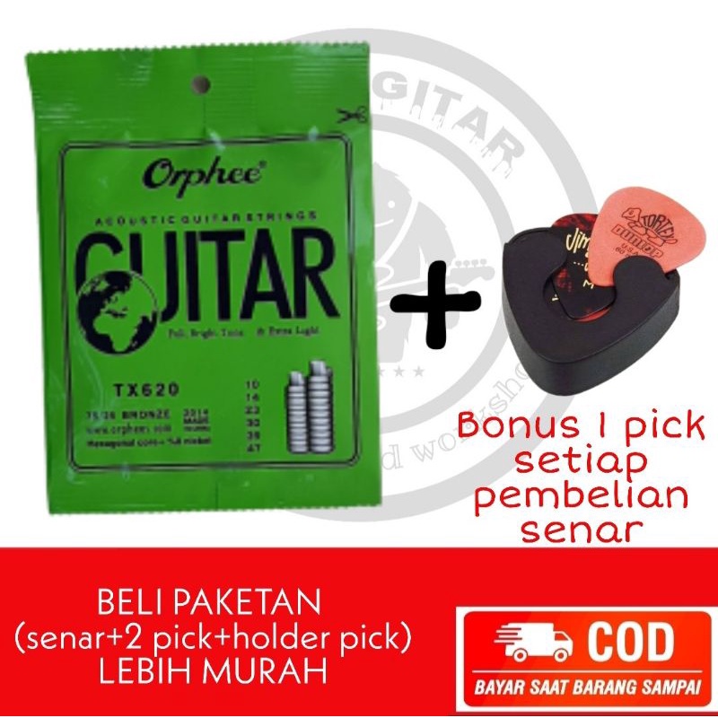 senar gitar akustik orphee TX620 ukuran 010 - senar gitar orphee