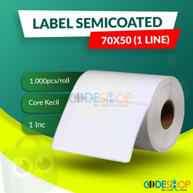 

:>:>:>:>] Label Barcode 70 X 50 (1 Line) Kertas Sticker Label Semicoated 70x50mm