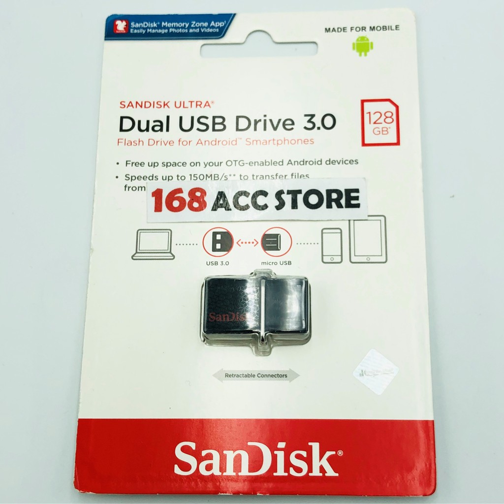 FLASHDISK OTG MICRO SANDISK 128 GB ORIGINAL