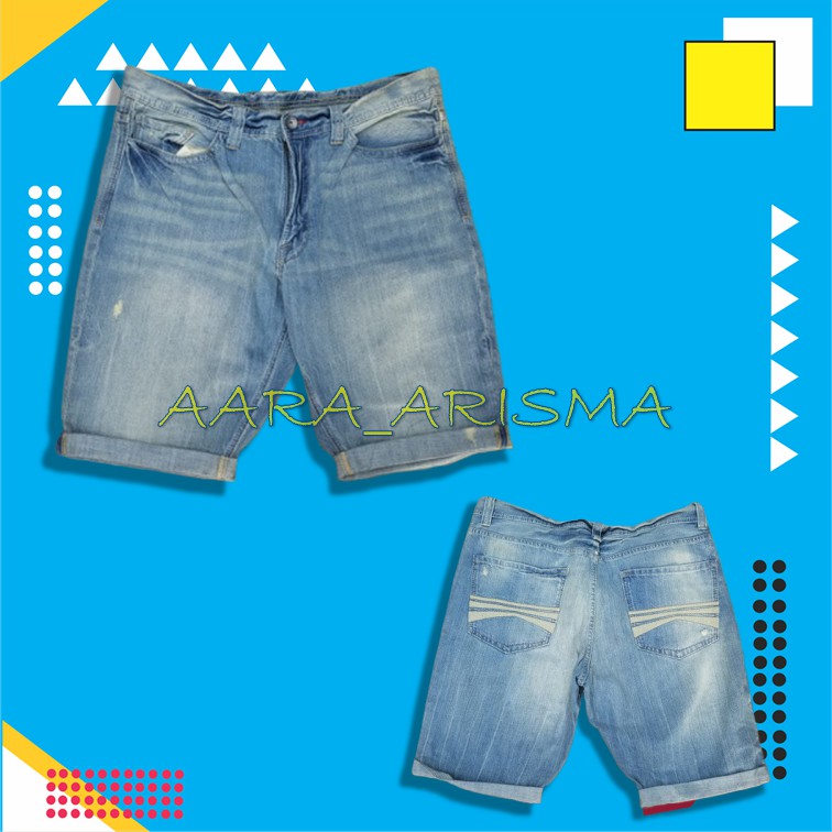 JEANS COWO PRIA JINS DEWASA KERJA COWOK  CELANA JEANS PENDEK SISA EXPOR MERK EXPRESS
