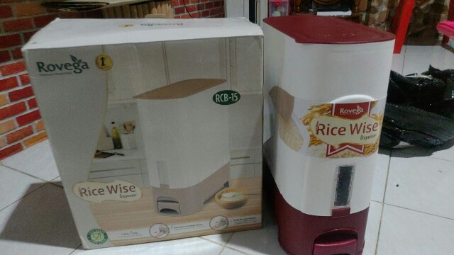 Rice Box Big Rovega/tempat Penyimpananan Beras 10kg/5kg