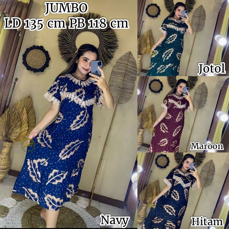 daster renda arab suoer jumbo motif janda bolong cantik bahan rayon tebal adem halus busui resleting