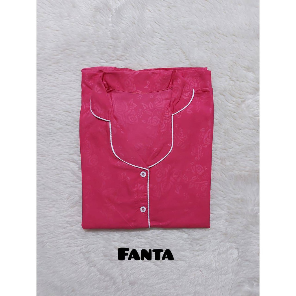 PEPOY SHOP Stelan Piyama Baju Tidur Tangan Panjang ( PP ) Embos Motif Wanita LD 104 Cm-FANTA
