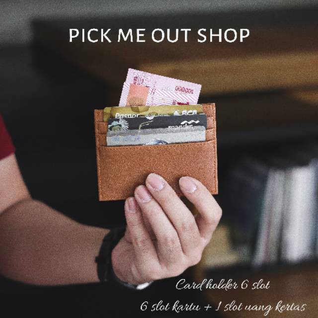Card Holder Dompet Kartu 6 Slot dengan slot uang