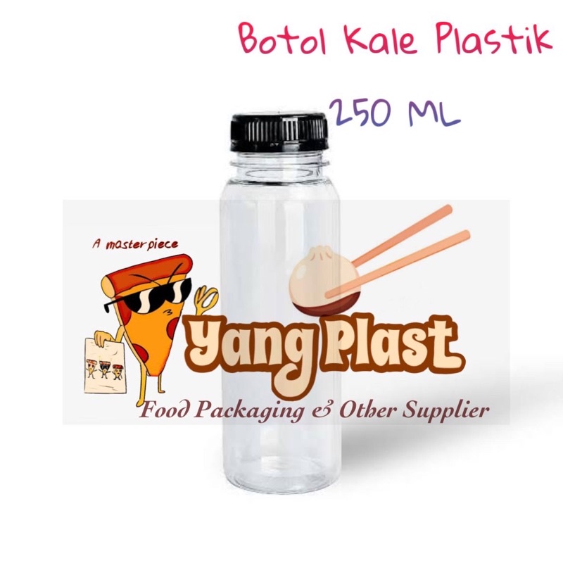 {ISI 100 PCS } BOTOL KALE PLASTIK 250 ML / BOTOL KOPI 250 ML / BOTOL MINUM PLASTIK 250 ML