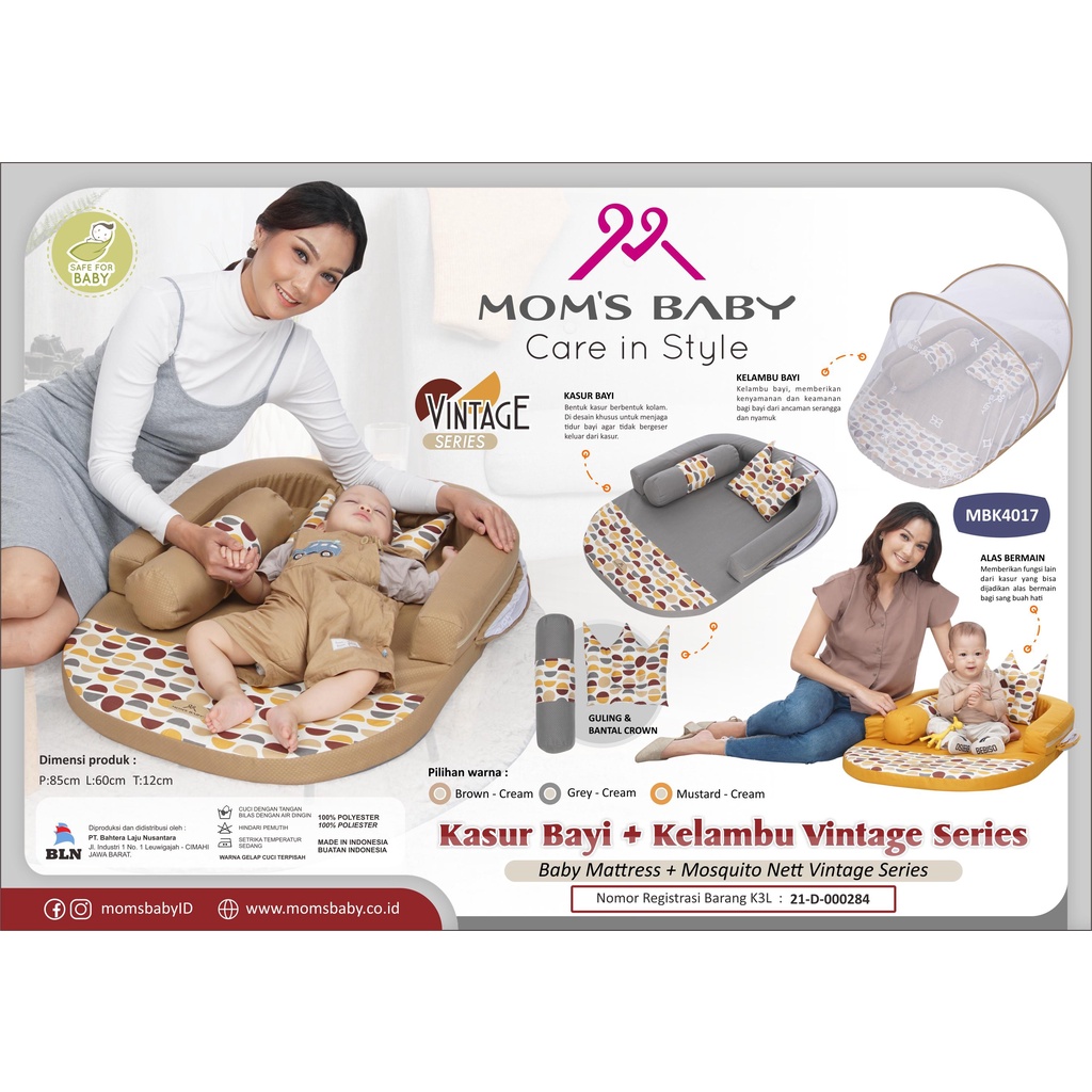 Kasur Bayi + Kelambu Moms Baby Vintage Series MBK4017