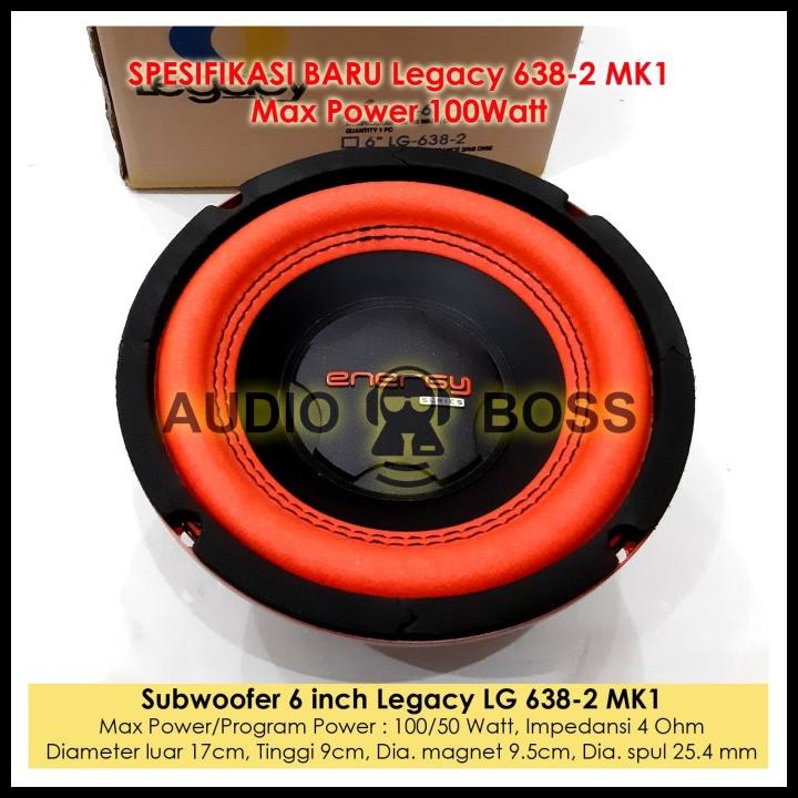 Speaker Subwoofer 6 Inch 6In 6" Legacy 6 638 Lg 638-2 150 Watt