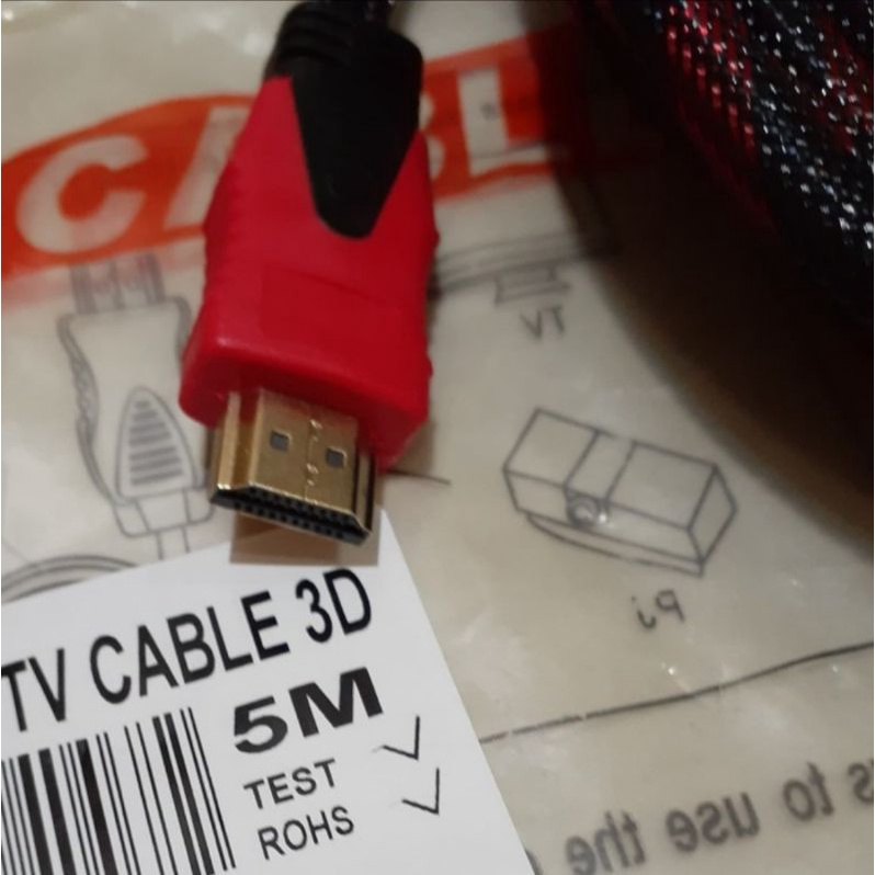 Kabel HDMI 5M 5 Meter Ver 1,4 Gold Plated Serat Jaring Berkualitas