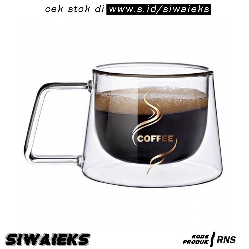 Grab Medan Cangkir Kopi Double Glass Coffee Mug 200ml RNS Doomed  CRW77382 - Transparent