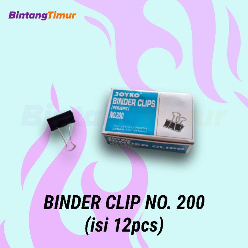 

Binder Clip no. 200 (1 pack isi 12pcs)