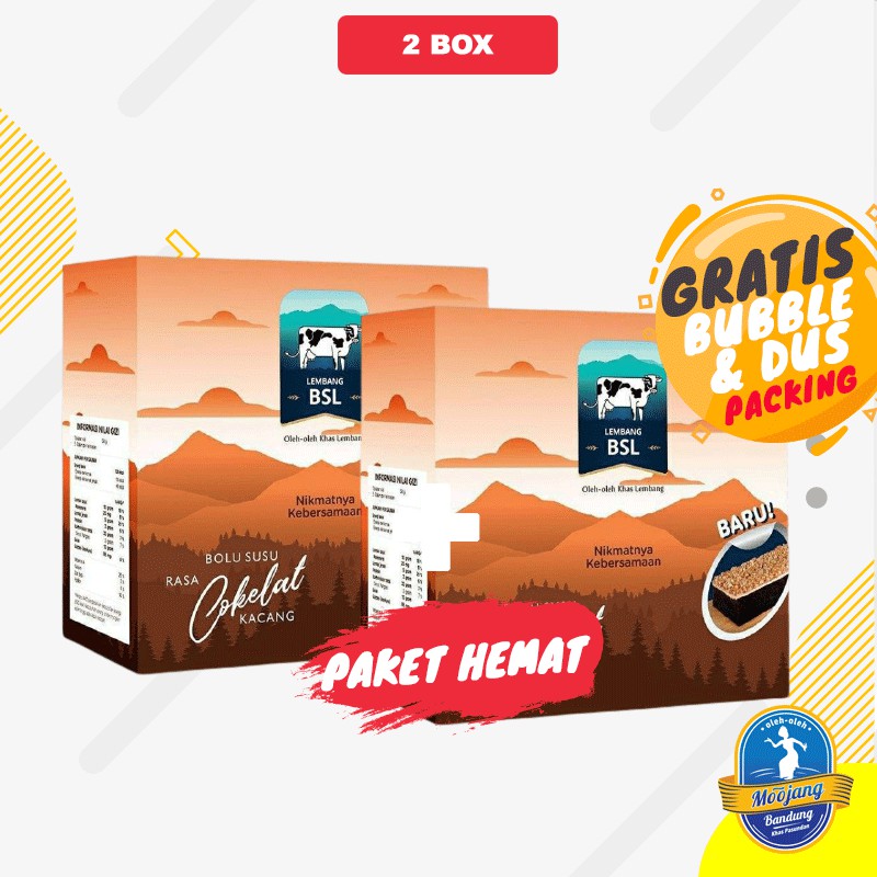 PO Paket 2 box BSL coklat kacang Bolu susu lembang coklat mini pack best seller new varian