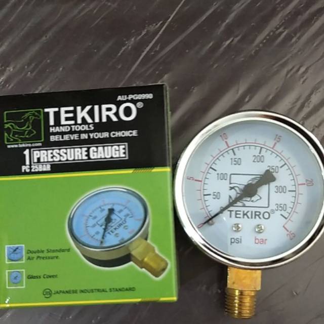 TEKIRO PRESSURE GAUGE AU-PG0986 Tekiro ALAT UKUR TEKANAN ANGIN KOMPRESOR 4 Bar Pengukur Tekanan