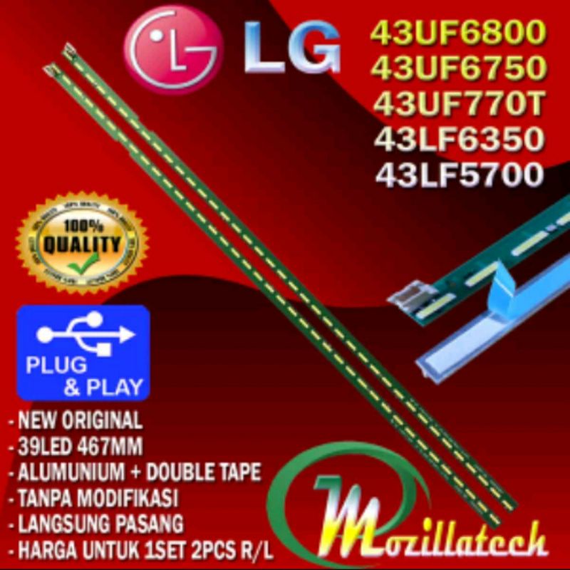 BACKLIGHT LG 43UF6800 43UF6750 43UF770T 43LF6350 43LF5700 39LED 6922L-0145A 6916L2189A 6916L2188A