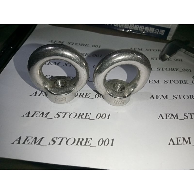 EYE NUT M8-1.25 STAINLESS 304 A2-70