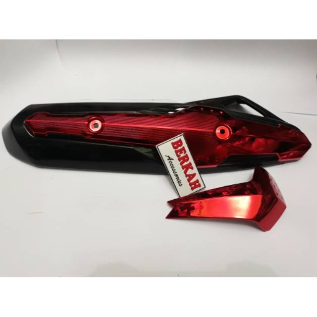 Tutup knalpot vario 125 old plus garnis merah