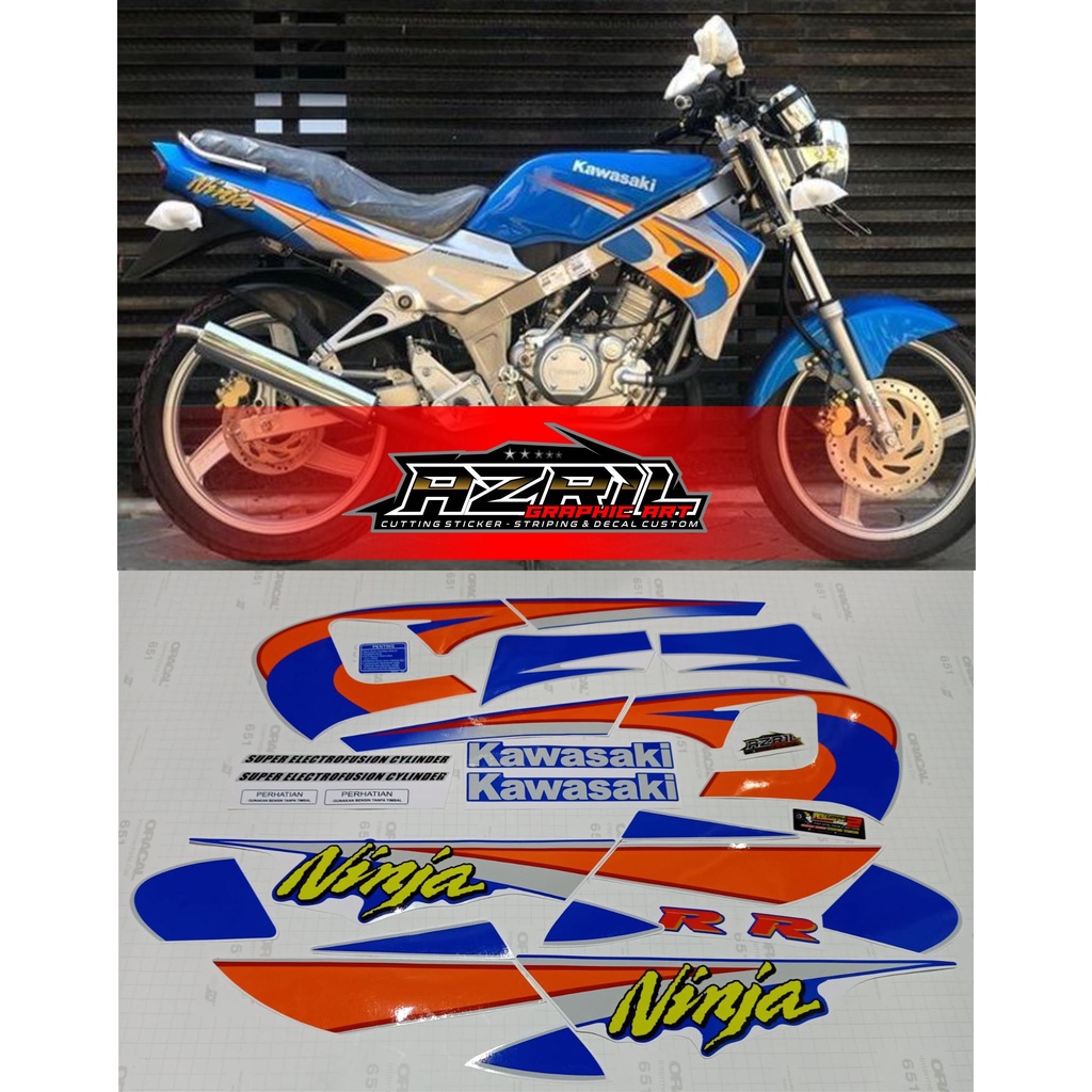 Striping Ninja R kis 2001 Biru silver