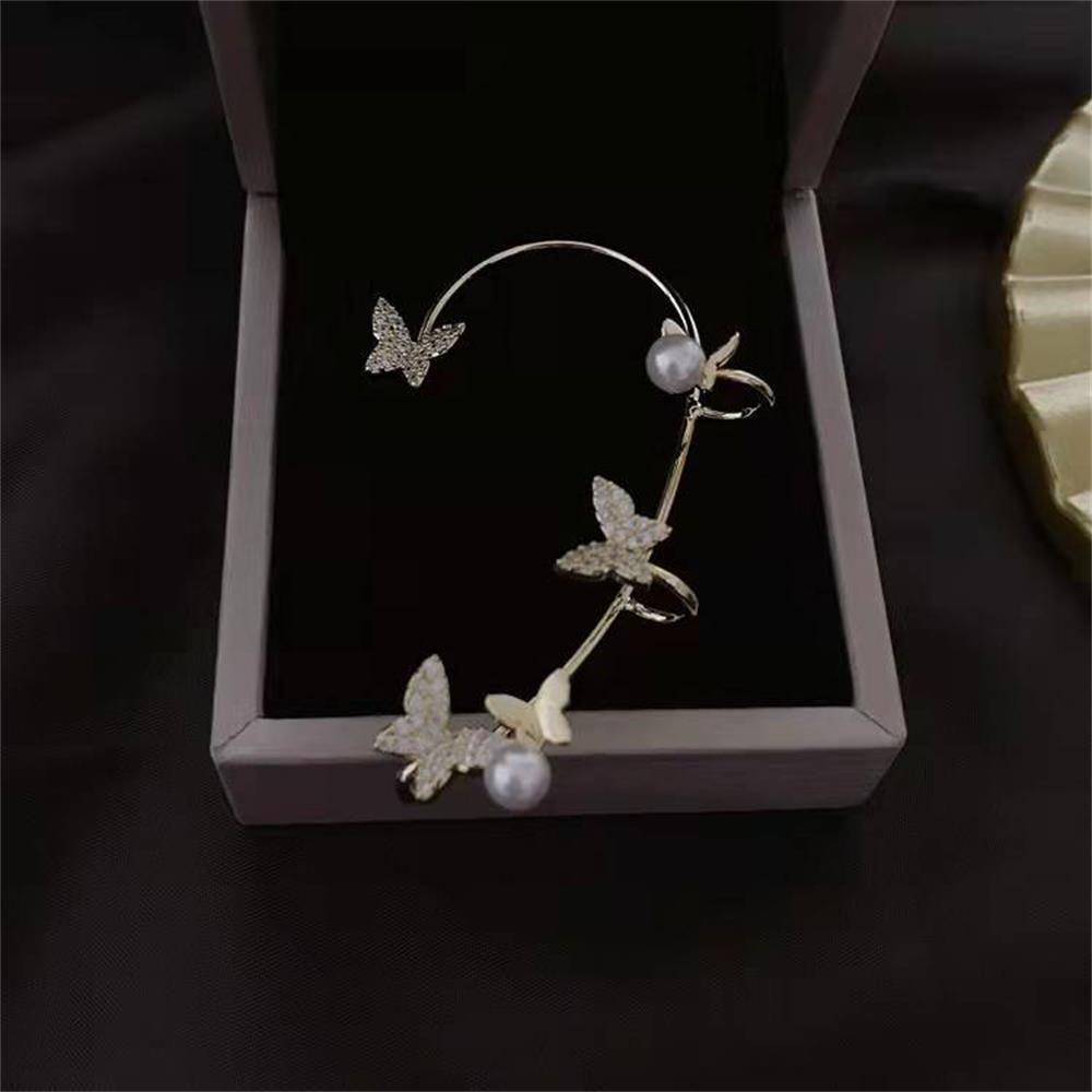 Lily Butterfly Ear Wrap Fashion Hadiah Wanita Pria Non Piercing Tanpa Tindik Tragus Earrings