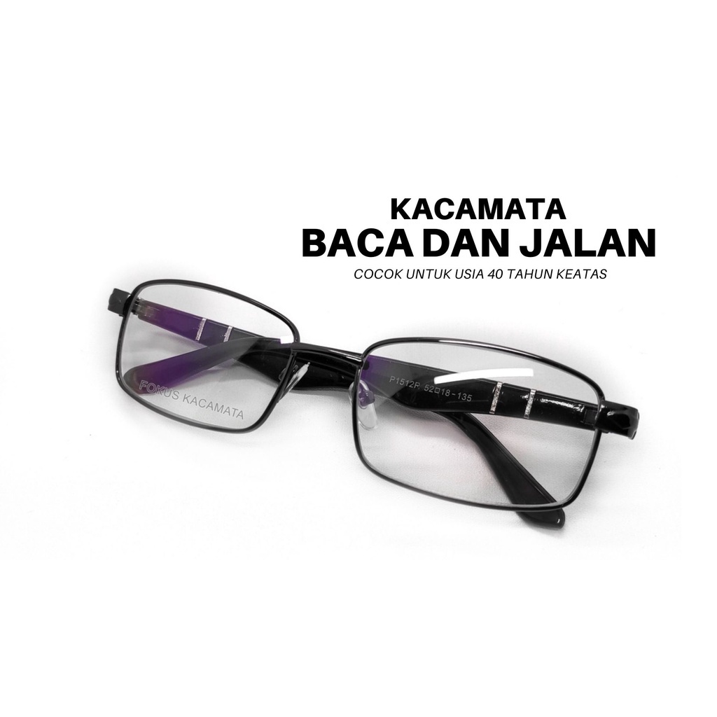 KACAMATA BACA DAN JALAN TEDUH 2 in 1, DOUBLE FOKUS,  free kotak + lap