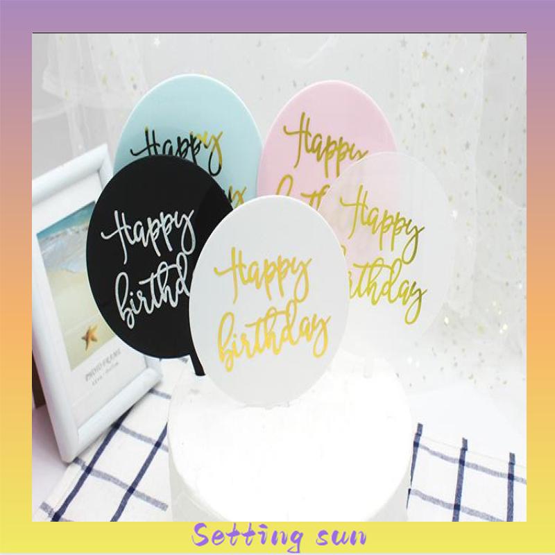 Cake Topper Happy Birthday / Tusukan Hiasan Kue Happy Birthday Acrylic TN